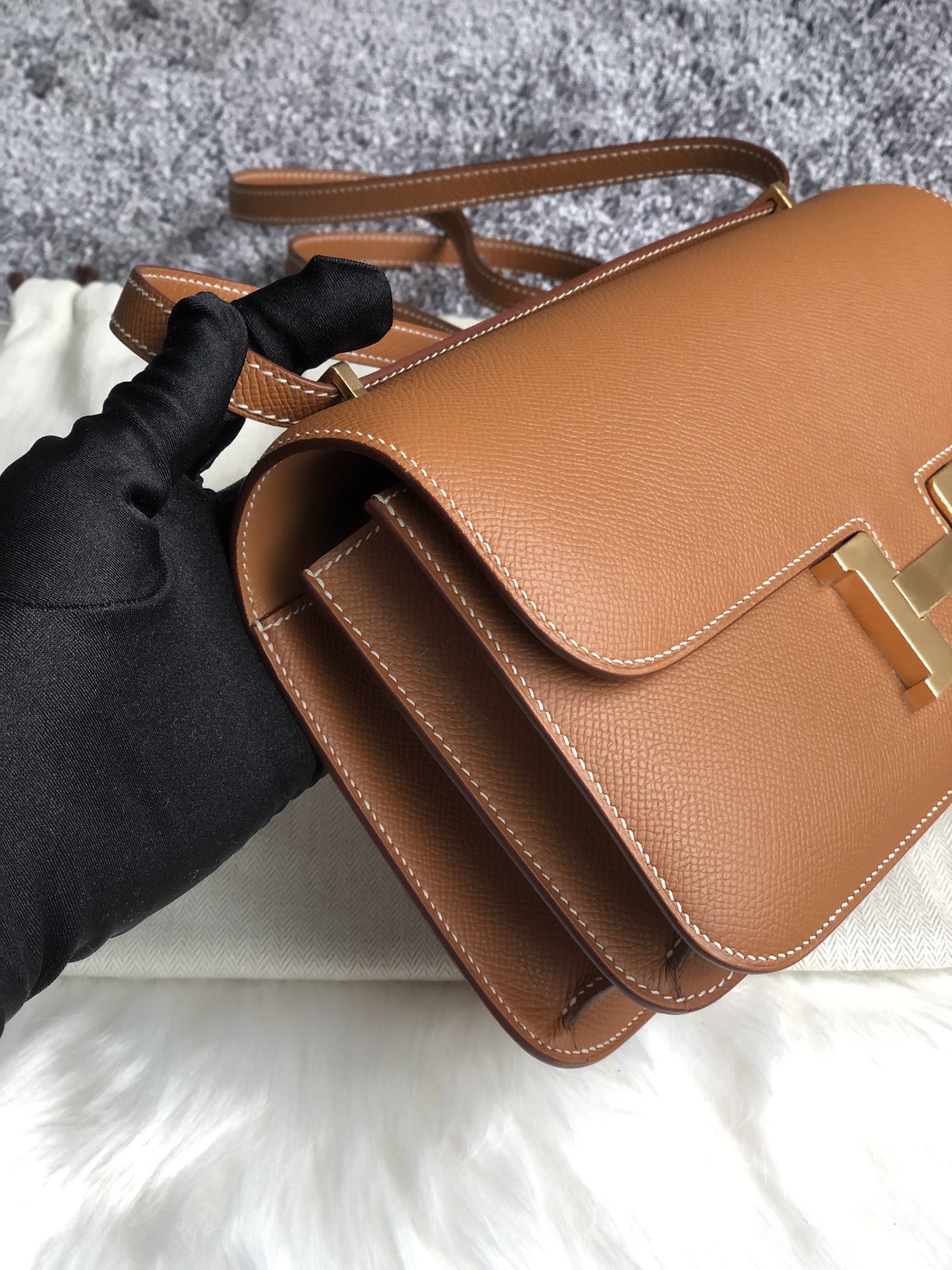 에르메스 콘스탄스26 골드브라운 금장 앱송